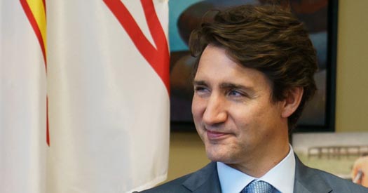 Justin Trudeau smirking