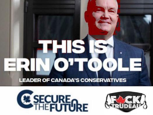 Conservative Party of Canada election slogan, "Secure the Future, Fuck Trudeau"