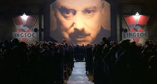 A scene from George Orwell's groundbreaking and prescient novel, 1984