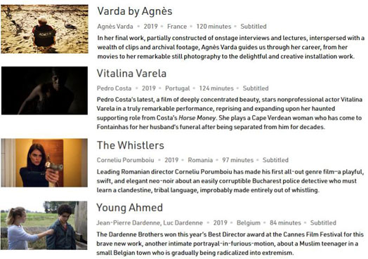 Varda by Agnes, Vitalina Vareta, The Whistlers and Young Ahmed screen simultaneously at NYFF57 and VIFF 2019