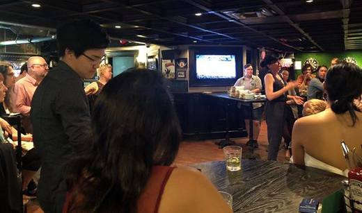 Campaign kickoff event for Vision Vancouver School Board candidate, Aaron Leung