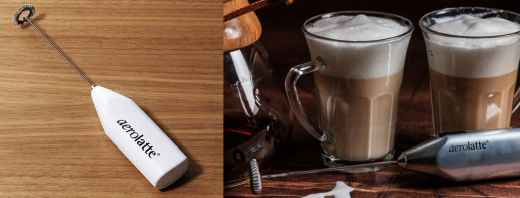 The Aerolatte milk frother, makes foam for your coffee like the dickens