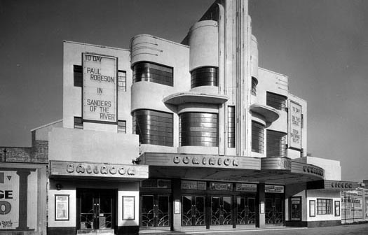 An art deco cinema in the 1930s