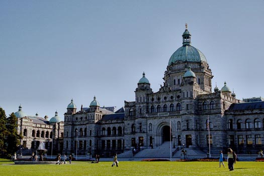 The British Columbia Legislature building in Victoria