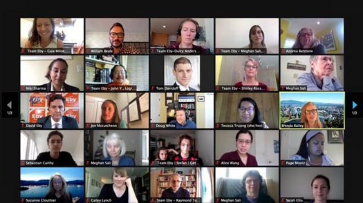 Vancouver-Point Grey MLA David Eby election townhall, with NDP candidates Brenda Bailey, Niki Sharma and Tessica Truong