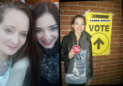 Carrie Bercic's daughter Sarah suggests you save a vote for her mom