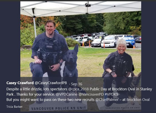 Casey Crawford and Tricia Barker, NPA candidate for Vancouver Park Board