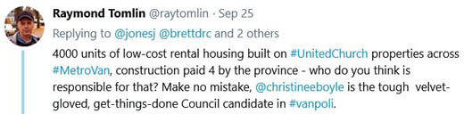 Christine Boyle, OneCity Vancouver candidate for City Council, takes Joseph Jones to the woodshed