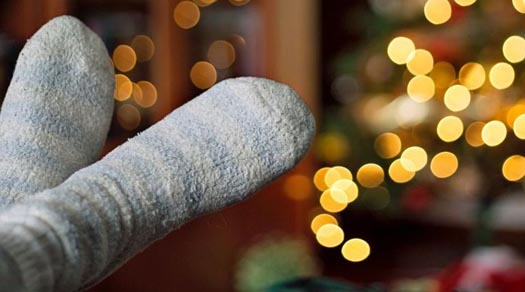 Sitting around at home on Christmas Eve and Christmas Day, lounging around in your socks and pyjamas