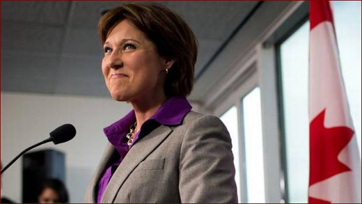 Meet your next British Columbia Premier, Christy Clark, replete with shit eatin' grin