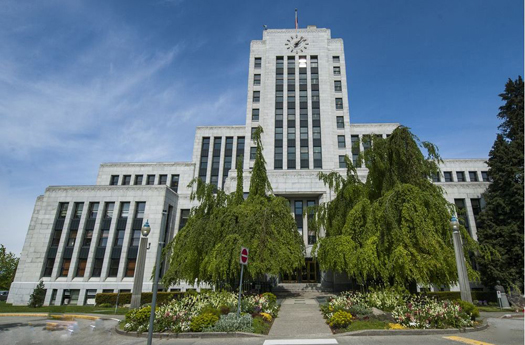 Rear entrance to Vancouver City Hall