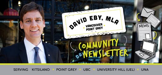 BC NDP Cabinet Minister David Eby's October 2017 Newsletter to his constituents