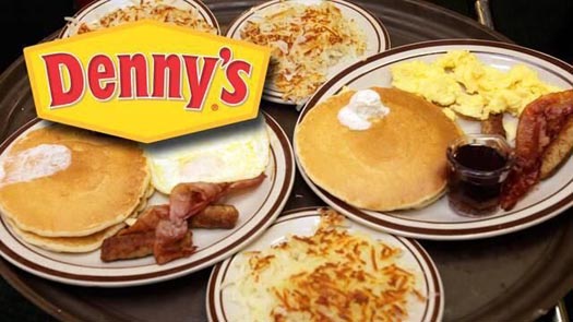 Breakfast at Denny's restaurant