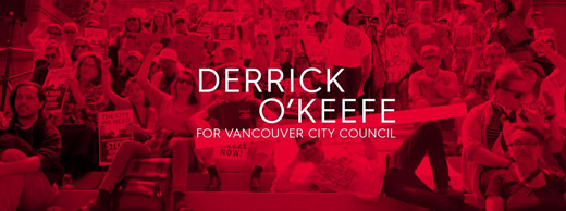 Derrick O'Keefe running as COPE's needed and necessary 2018 Vancouver civic election revolutionary