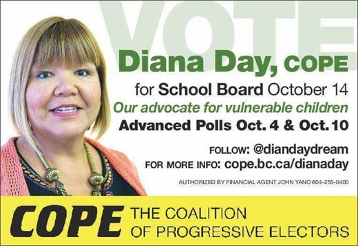 Diana Day, Coalition of Progressive Electors candidate for the Vancouver School Board