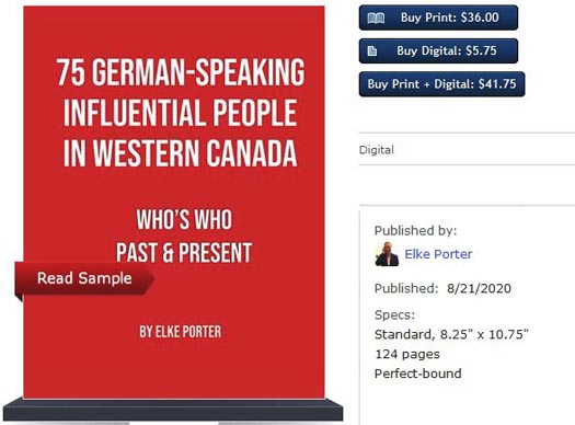 Elke Porter's book launch, 75 German-Speaking Influential People in Western Canada