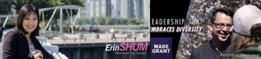 Erin Shum and Wade Grant, two independent candidates for Vancouver City Council