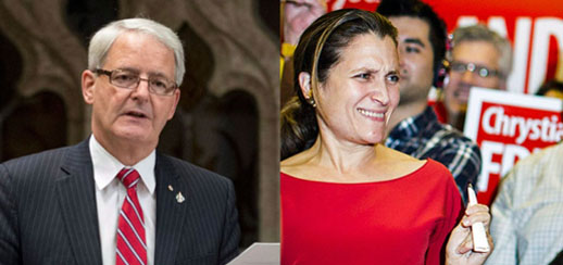 Marc Garneau and Chrystia Freeland, two certain Trudeau cabinet appointees