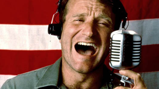 Robin Williams in the movie Good Morning Vietnam