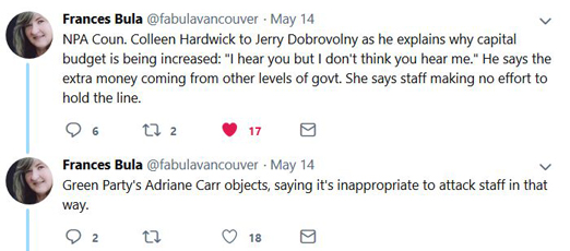 NPA Coun. Colleen Hardwick to Jerry Dobrovolny as he explains why capital budget is being increased: 