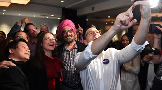 Happier times for newly-elected NPA Vancouver City Councillor Hector Bremner at a 2017's Vancouver civic by-election celebration.