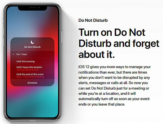 Apple's iOS 12 enhances the usability of the Do Not Disturb feature on your iPhone or iPad
