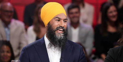 Jagmeet Singh, leader of the New Democratic Party of Canada, on the campaign trail in 2019