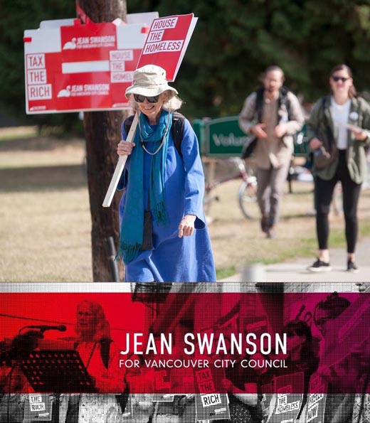 Independent 2017 by-election Council candidate Jean Swanson almost emerges as victor