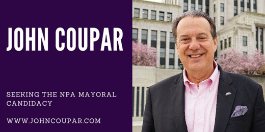 John Coupar, Seeking the Vancouver Non-Partisan Association (NPA) Mayoral Nomination