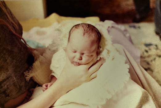 Jude Nathan Tomlin, May 20, 1975, two days old, living in Surrey, British Columbia 