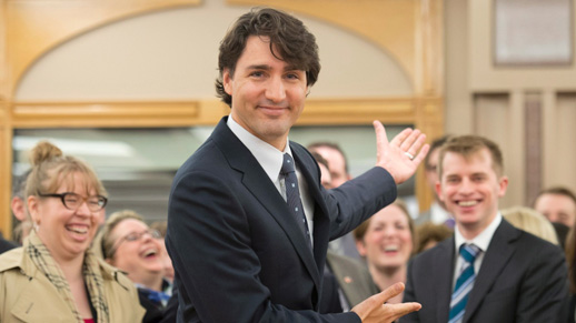 Justin Trudeau meeting with his caucus for the first time following the 2015 election