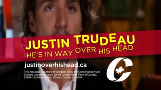 Conservative party attack ad on Justin Trudeau: He's Over His Head