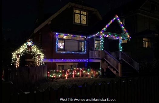 Guide to Holiday Lights Display 2020 | 11th Avenue and Manitoba | Vancouver