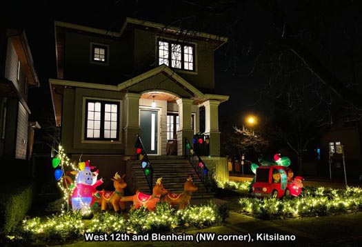 Guide to Holiday Lights Display 2020 | West 12th Avenue and Blenheim NW corner | Vancouver