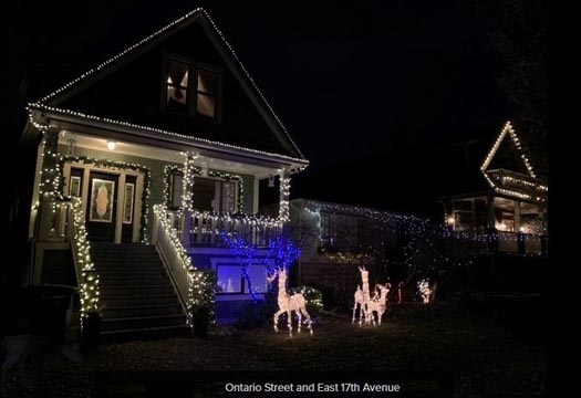 Guide to Holiday Lights Display 2020 | 17th Avenue and Ontario | Vancouver