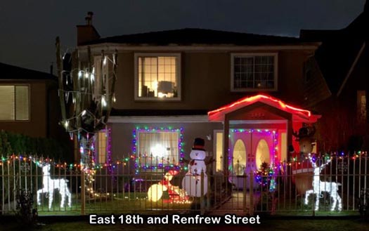 Guide to Holiday Lights Display 2020 | East 18th Avenue and Renfrew Street | Vancouver