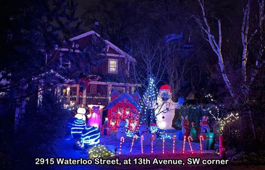Guide to Holiday Lights Display 2020 | 2915 Waterloo Street, southwest corner of West 13th Avenue | Vancouver