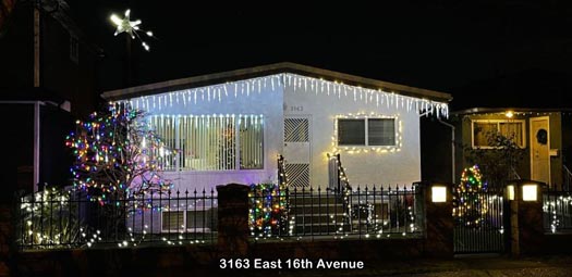 Guide to Holiday Lights Display 2020 | 3163 East 16th Avenue | Vancouver