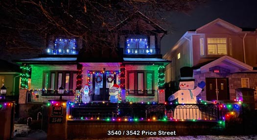 Guide to Holiday Lights Display 2020 | 3540 / 3542 Price Street | Vancouver