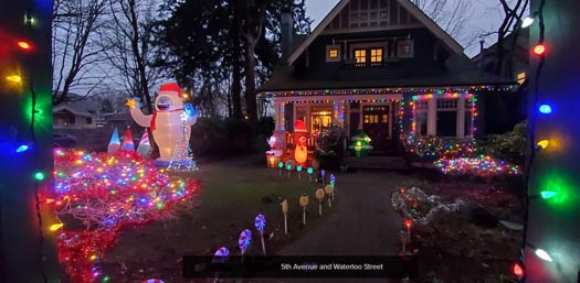 Guide to Holiday Lights Display 2020 | West 5th Avenue and Waterloo Street | Vancouver