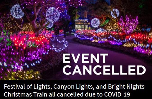 Due to COVID-19 many annual Christmas light events have been cancelled
