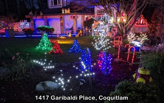 Guide to Holiday Lights Display 2020 | 1417 Garibaldi Place | Coquitam