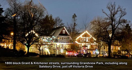 Guide to Holiday Lights Display 2020 | Grandview Park, along Kitchener Street | Vancouver