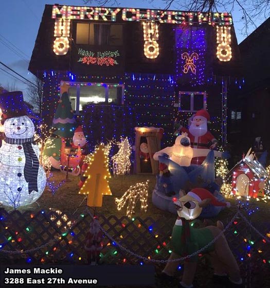 Guide to Holiday Lights Display 2020 | James Mackie | 3288 East 27th Avenue | Vancouver