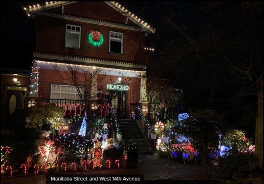Guide to Holiday Lights Display 2020 | Manitoba and West 14th | Vancouver