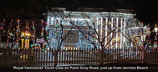 Guide to Holiday Lights Display 2020 | Royal Vancouver Yacht Club, Point Grey Road | Vancouver