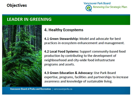 Vancouver Park Board Local Food Action Plan