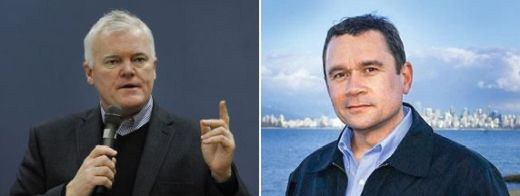 Park Board General Manager Malcolm Bromley, left, and Vancouver Courier civic affairs columnist, Mike Klassen