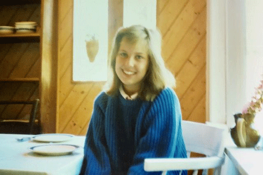 Megan, age 10, photo taken on a camping trip to Tofino in 1987