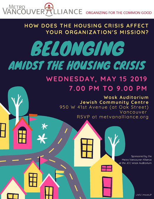 The Metro Vancouver Alliance Housing Forum, at the Wosk Auditorium, Jewish Cultural Centre, May 15 2019